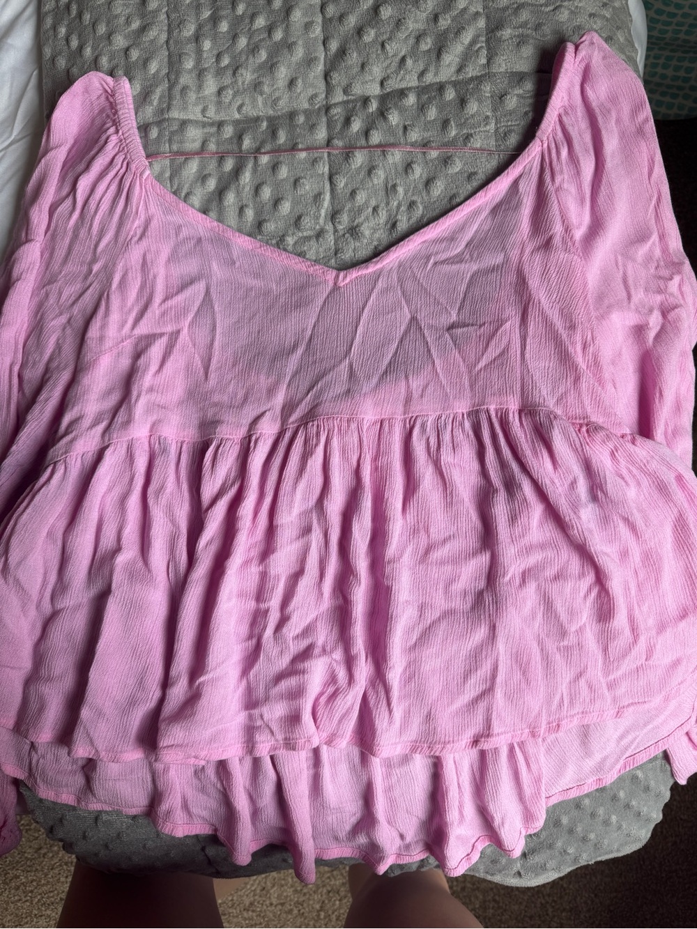 O'Neill Light Pink V-Neck Peplum Tunic